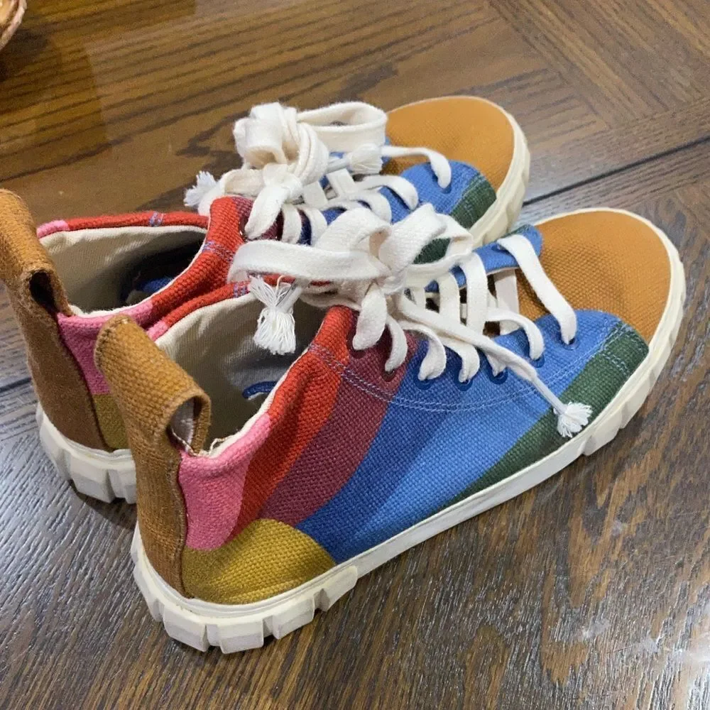 FARM RIO Rainbow Sun High Top Platform Lace Up Sneakers Multicolor